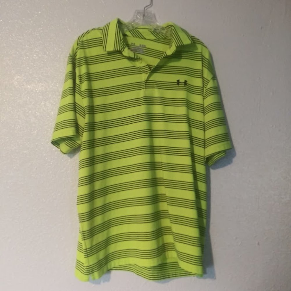 Under Armour Men's size XL yellow and black polo shirt